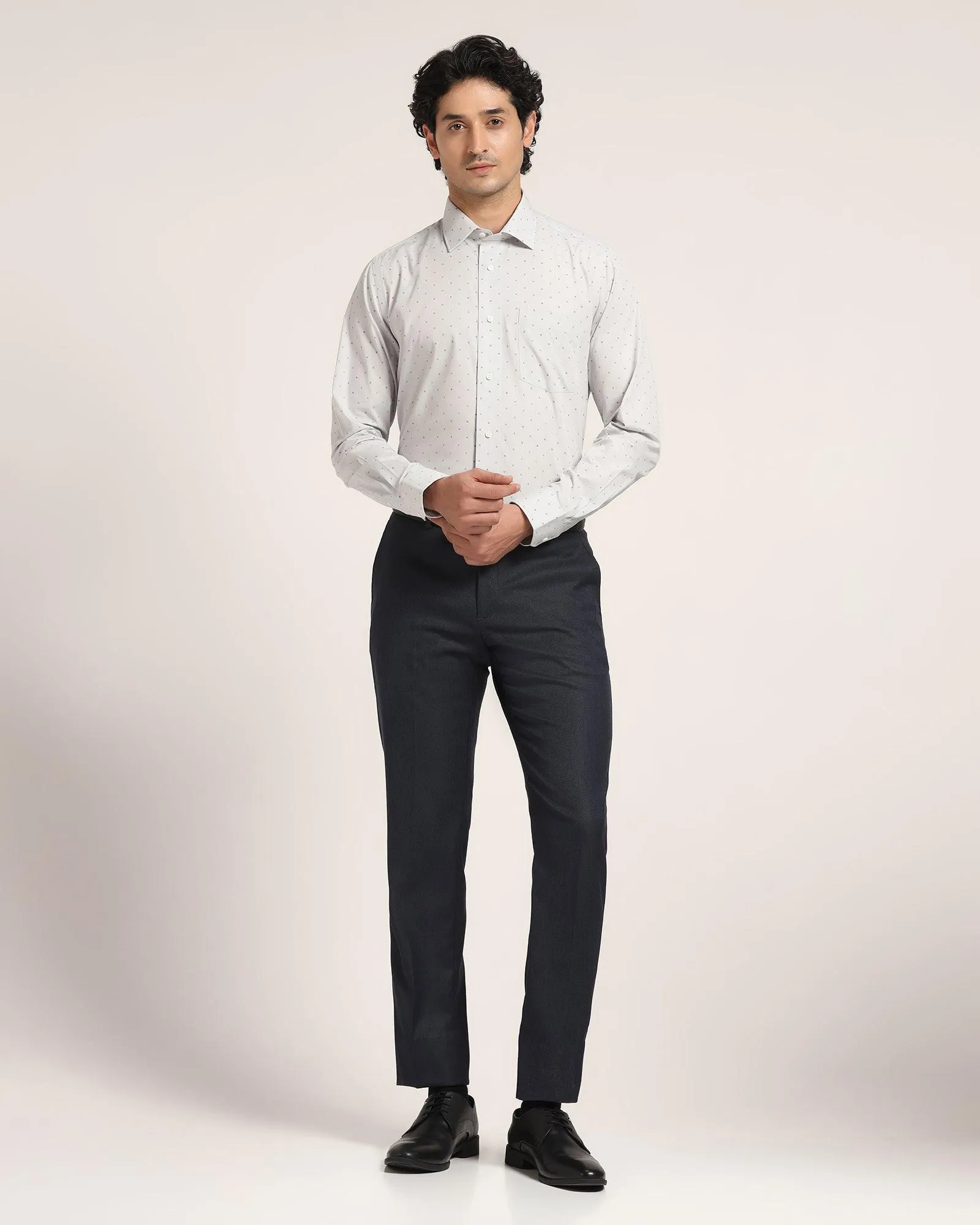 Slim Comfort B-95 Formal Navy Textured Trouser - Vegas