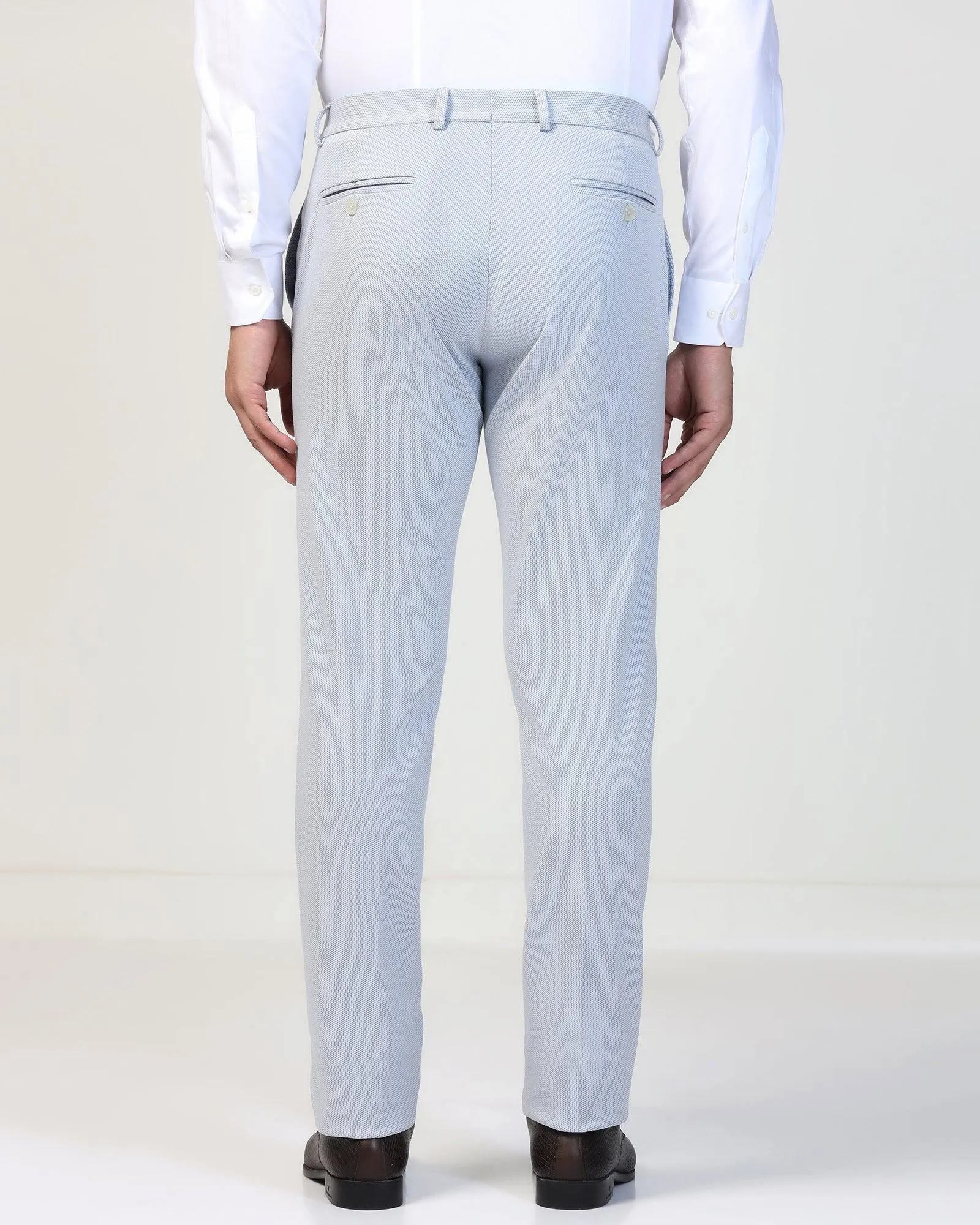 Slim Fit B-91 Formal Blue Textured Trouser - Hummer