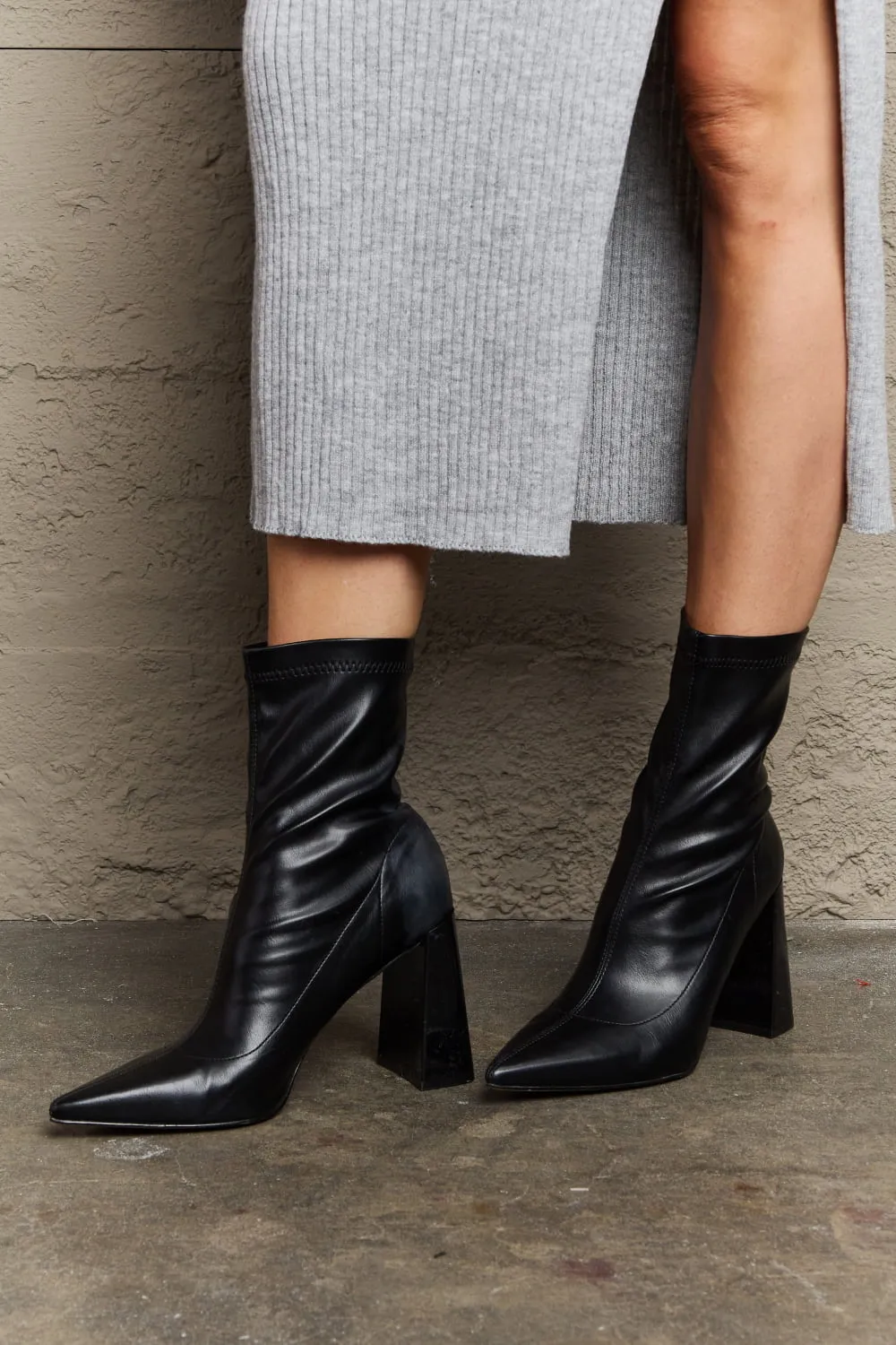 Stacy Block Heel Sock Boots