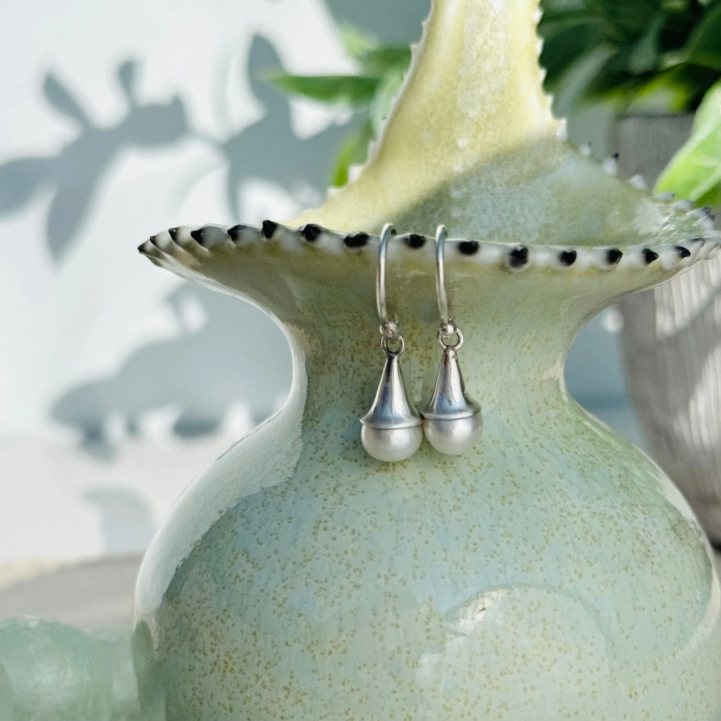 Sterling Silver Capped Pearl Earrings