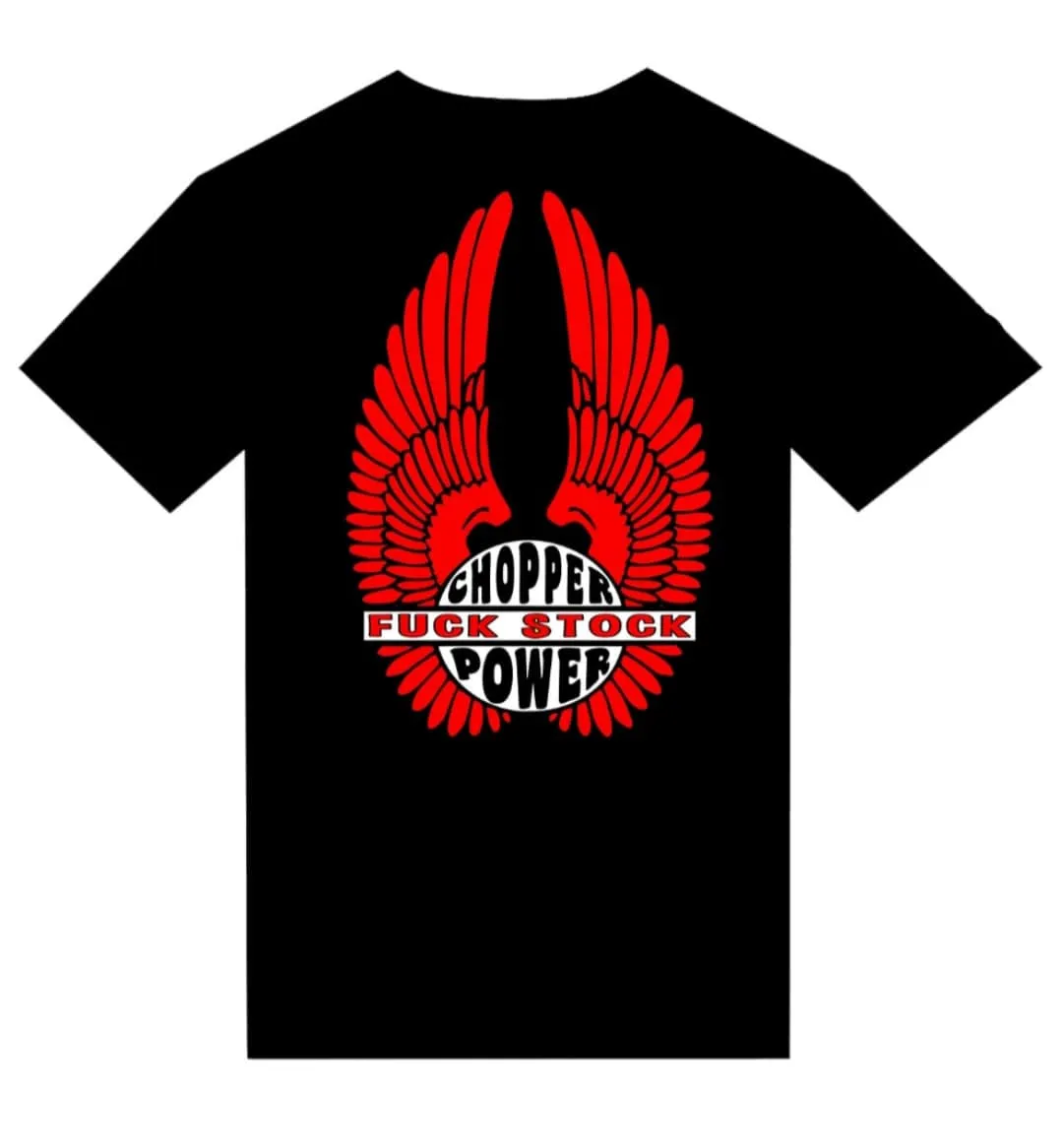 T-Shirt "Chopper Power Fuck Stock" BIKE OLD VINTAGE DESIGN