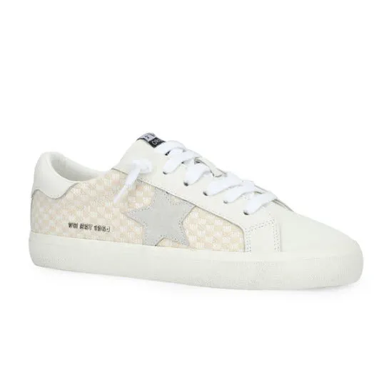 The Raffia Checkered Star Lace Sneaker in Natural