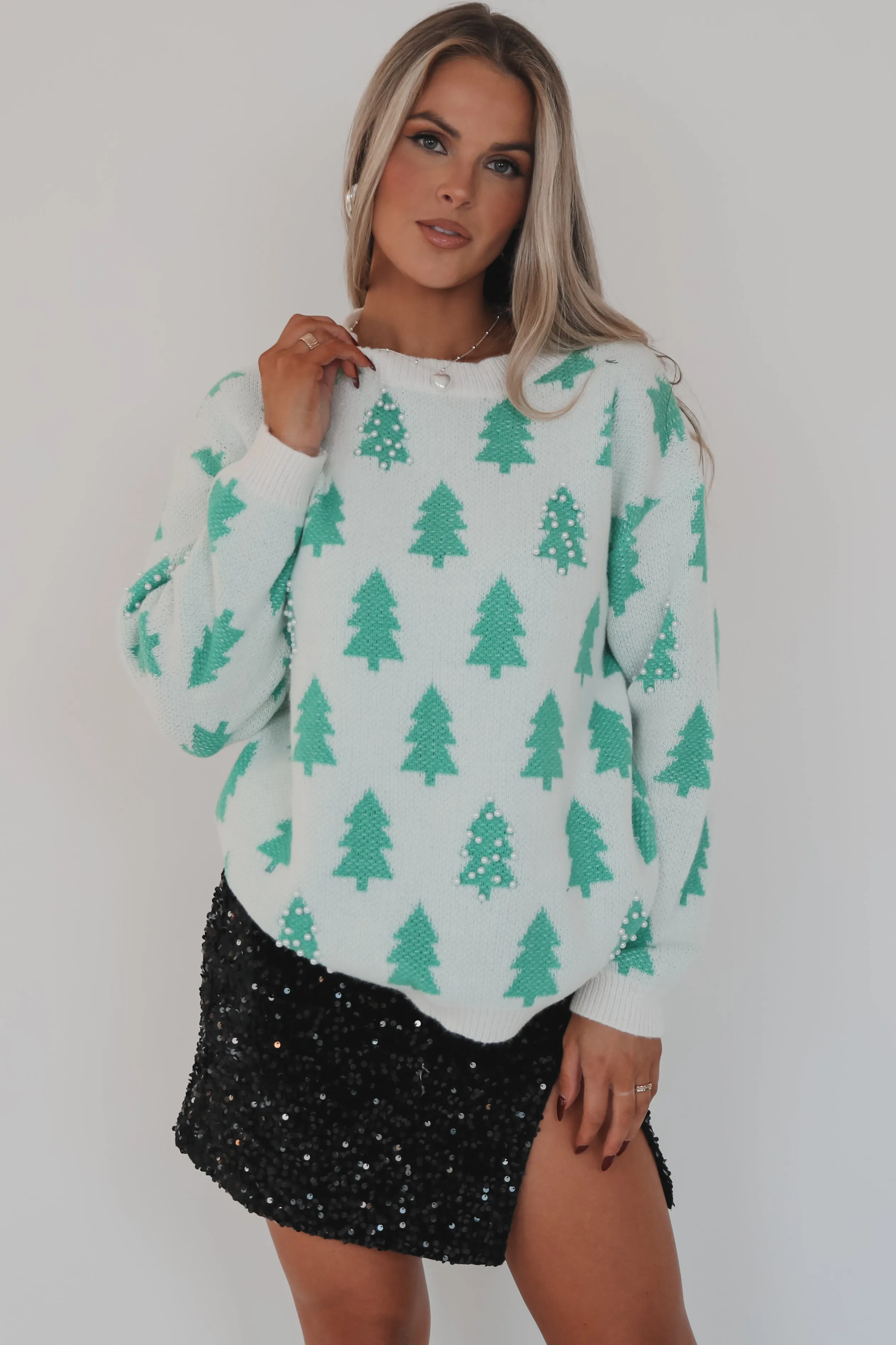 The Trees Sparkle Christmas Tree Knit  Sweater