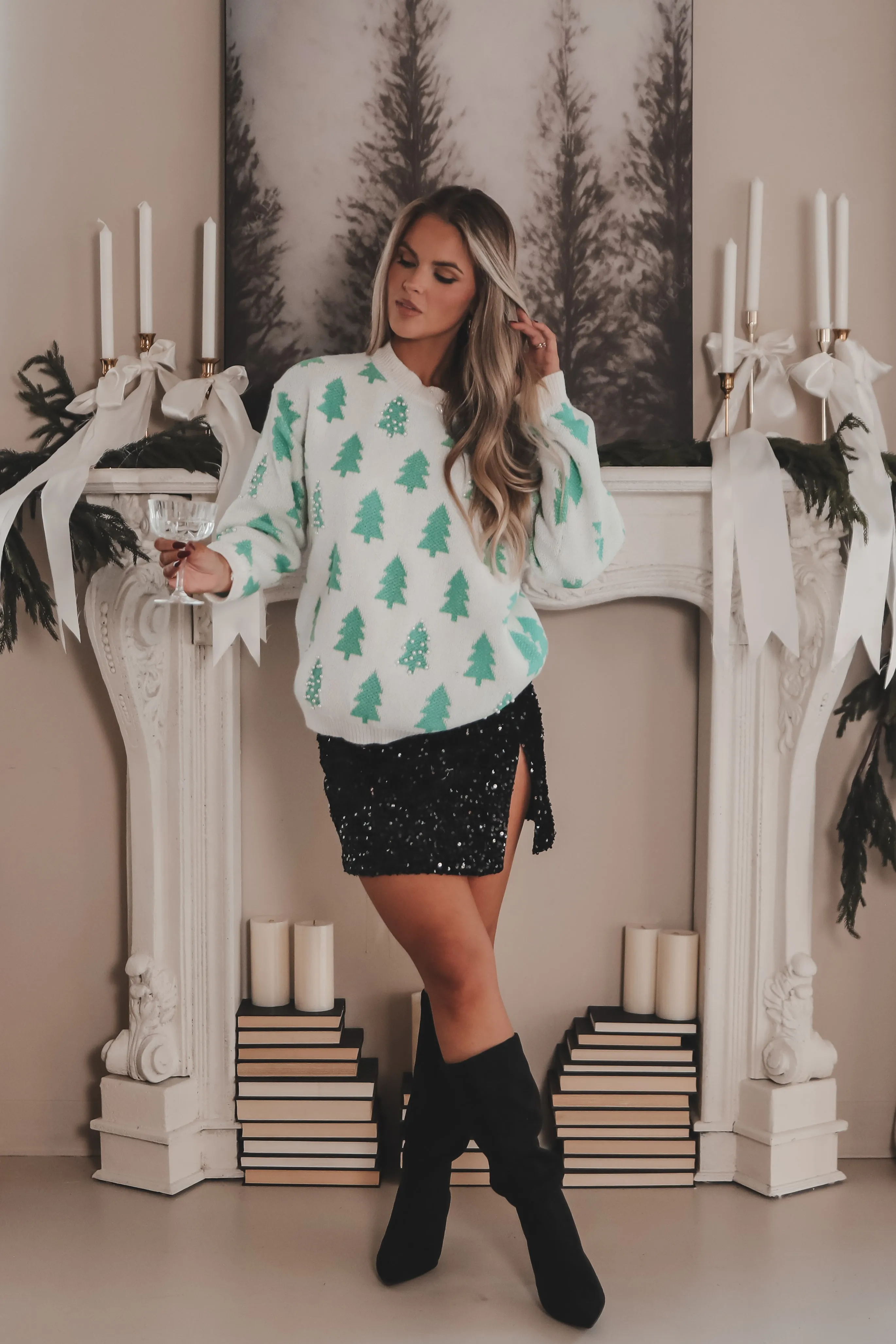 The Trees Sparkle Christmas Tree Knit  Sweater