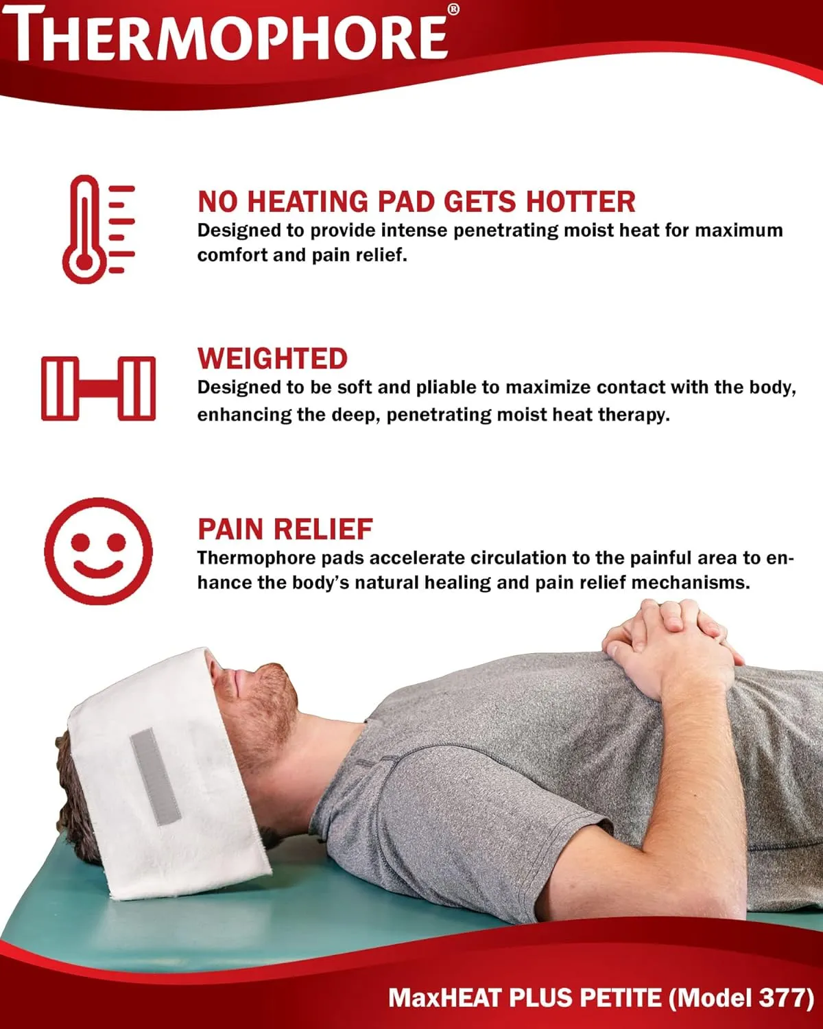 Thermophore MaxHEAT Plus Moist Heat Pad (Model 377) Petite (4 x 17)