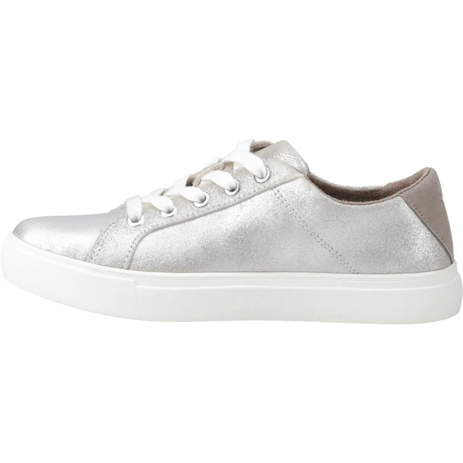 TOMS Kameron Leather Women's Silver Trainers