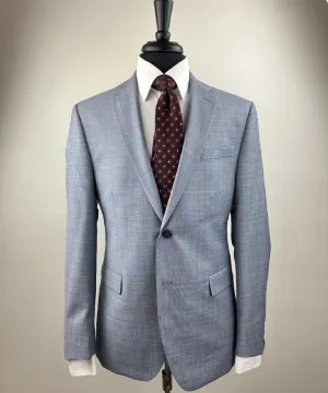 Two Piece Slim Fit Grey Blue Suit