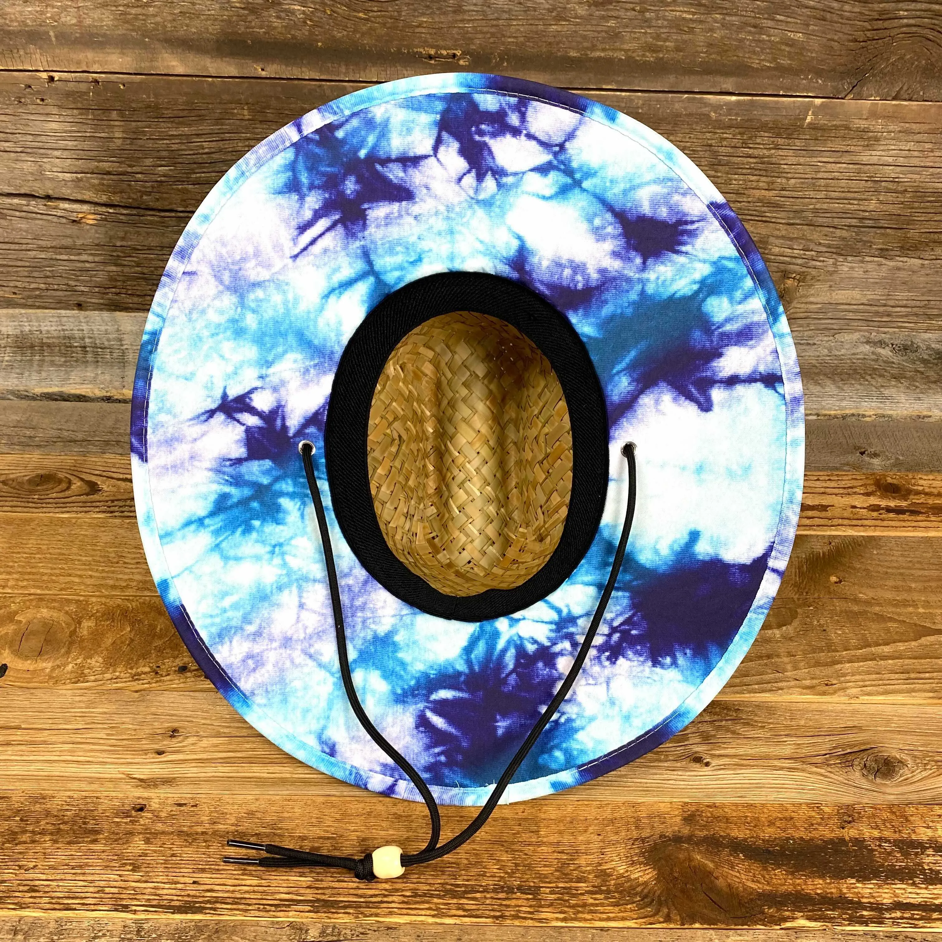 Unisex Straw Hat - Lake Blue Splash