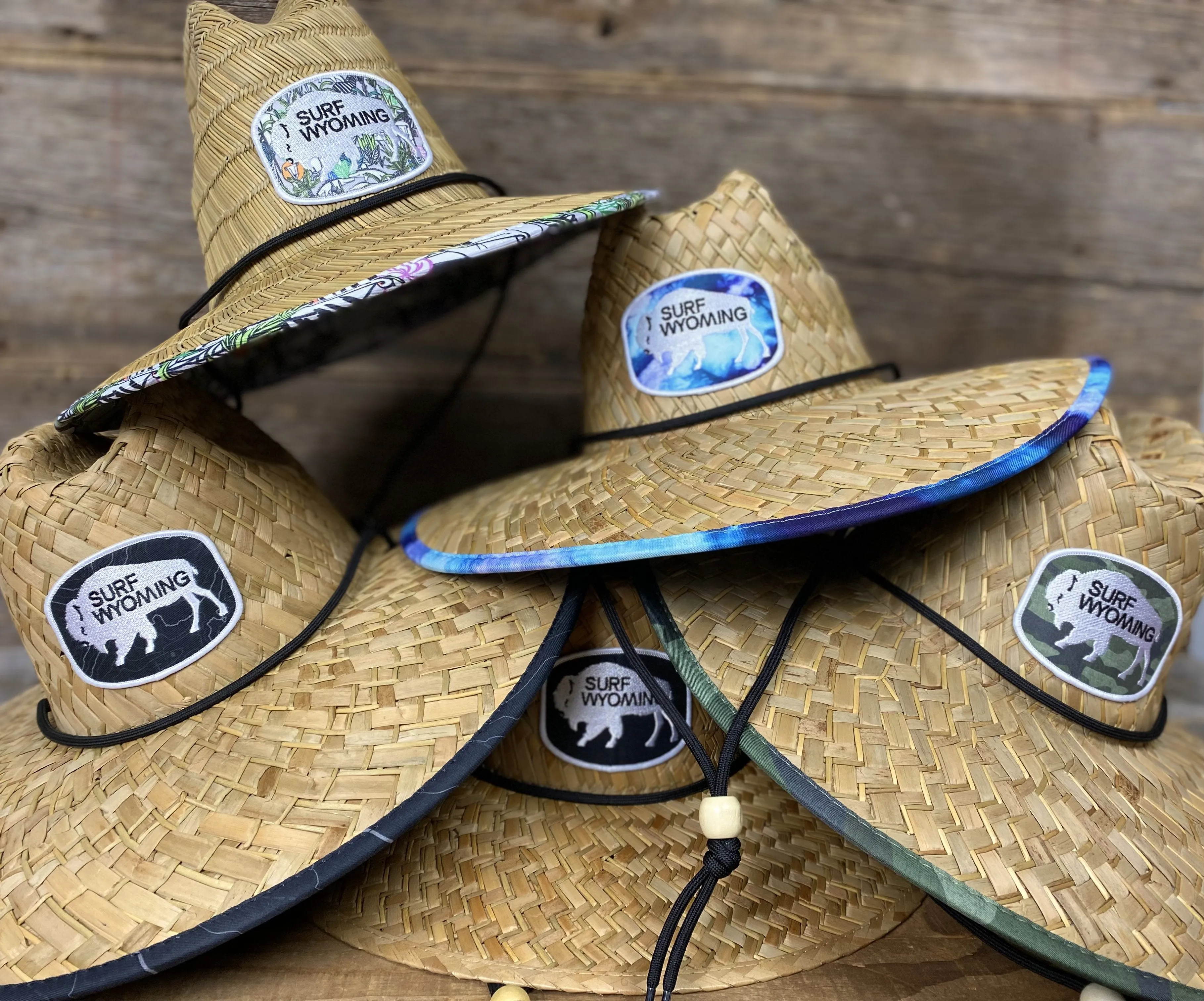 Unisex Straw Hat - Lake Blue Splash