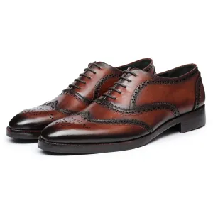 Wingtip Brogue Oxford- Dark Brown