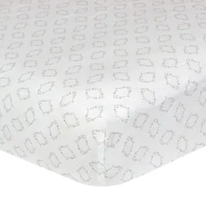 Woven Crib Sheet Grey Geo